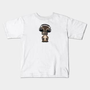 Cute Baby Platypus Deejay Wearing Headphones Kids T-Shirt